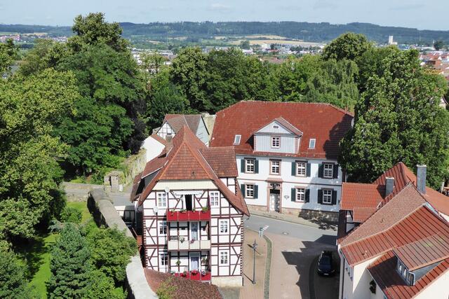 Blick vom Tylenturm zur Lengefelder Straße und zum Anfang der Straße Im Sack.