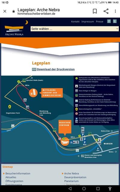 Lageplan der Arche Nebra