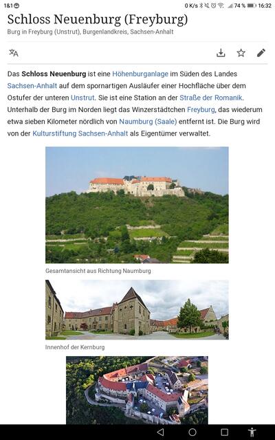 Schloß Neuenburg -Lage