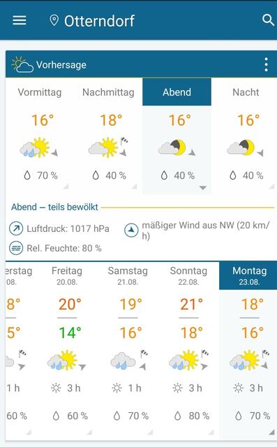 Schöner Urlaub?? Trockenes 🚲-Fahren??? Vorhersage am Tag "7" des 14-Tage-Wettervorhersage-Tests für das https://www.Ferienhaus-Brausewind.de in Otterndorf für Montag, den 23. August 2021: Erstellt am 16. August 2021 um 19 Uhr. - - - Fortsetzung folgt täglich: Bleib' dabei! Stay tuned!!