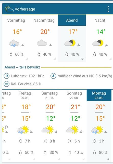 Schöner Urlaub?? Trockenes 🚲-Fahren??? Vorhersage am Tag "8" des 14-Tage-Wettervorhersage-Tests für das https://www.Ferienhaus-Brausewind.de in Otterndorf für Montag, den 23. August 2021: Erstellt am 17. August 2021 um 19 Uhr. - - - Fortsetzung folgt täglich: Bleib' dabei! Stay tuned!!