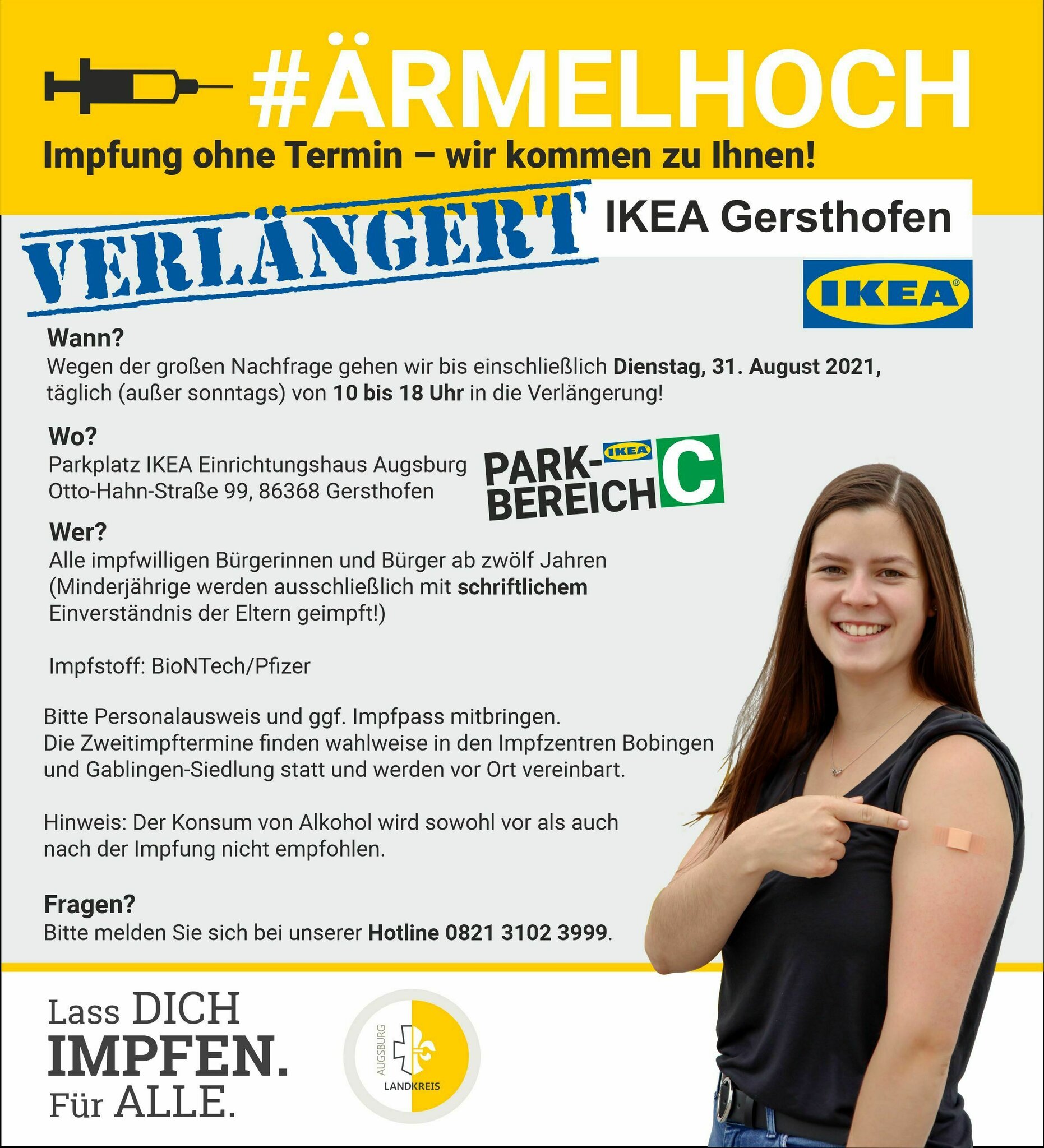 Hohe Nachfrage Impfungen ohne Termin bei IKEA in Gersthofen gehen in die Verlängerung Augsburg