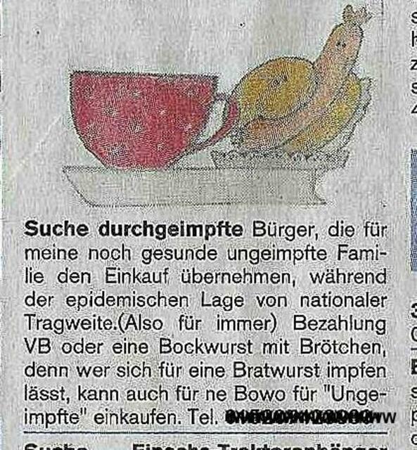 Gesunde kümmert Euch um geimpfte Bürger die für euch einkaufen.