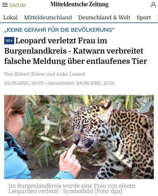 Unglaublich aber wahr nach dem Krokodil in der Unstrut ist jetzt ein Leopard im Unstruttal unterwegs !