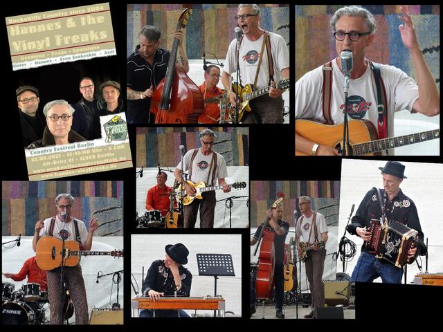 "Hannes and the Vinyl Freaks" - flotte Rockabilly Musik und auch Country mit Liedern von Carl Perkins. Sie stammen aus Berlin, ich hatte sie früher schon gesehen, da spielten sie allerdings mehr Swing.