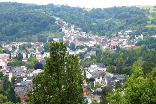 Blick vom Schloss zum Stadtteil Ockershausen.
