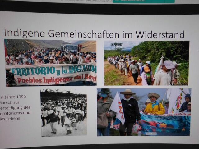 . . . diese Indigene Gemeinschaften leisten jetzt Widerstand und erhalten u. a. Unterstützung durch kirchliche Organisationen . . .