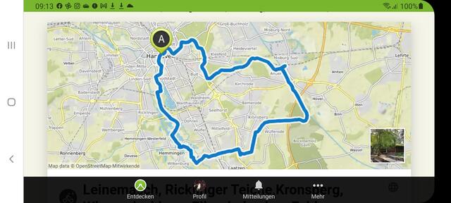 33 km: Die Kern-Tour, als Planungsunterlage.