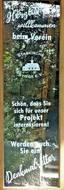 Werbung des Vereins Stabkirche Stiege e.V.