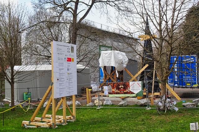 Baustelle am 1. Mai 2021 in Stiege