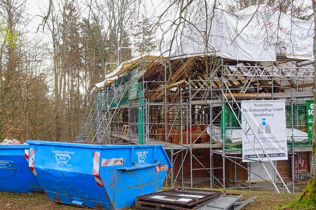 Abbau der Stabkirche am Albrechthaus 1. Mai 2021