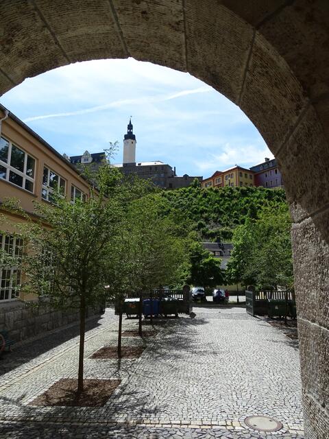 Blick auf das Obere Schloss von Greiz
