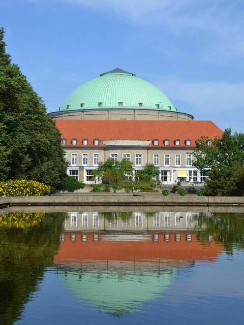 Spätsommer im Stadtpark Hannover - Blick über die Fontänenbecken zum Kuppelsaal (Foto: Katja Woidtke) | Foto: Katja Woidtke