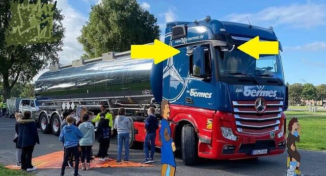 Zugeklebte Spiegel beim Lkw . - - - - - Dieses Bild in ganz GROSS: https://media05.myheimat.de/2021/09/24/6297753_web.jpg?1632458432 😞