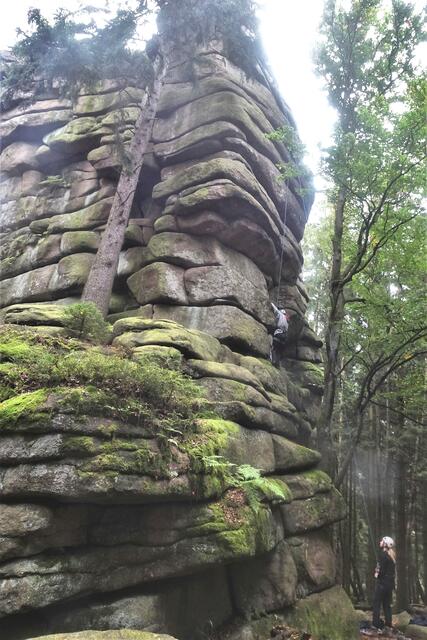 Schnarcherklippe mit Kletterern