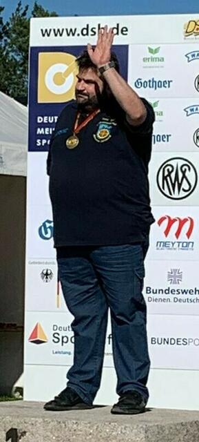 Timo Zindel wird verdient deutscher Meister mit der Pistole im Kaliber 9 mm.