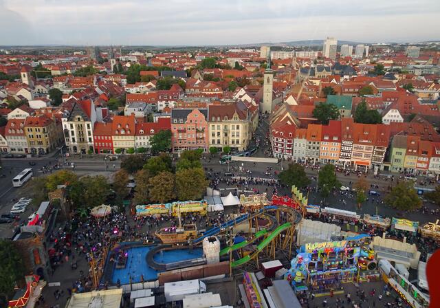 Rummel in Erfurt - Blick vom Riesenrad!