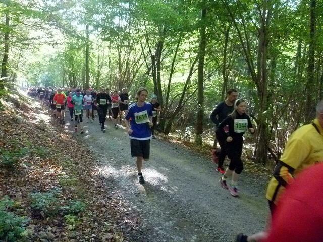 Teilnehmer/innen der 11-km-Strecke auf den ersten Metern.