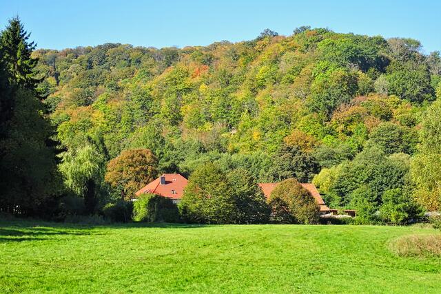 Blick auf die vegane Ausflugsgaststätte IV. Friedrichshammer im Selketal