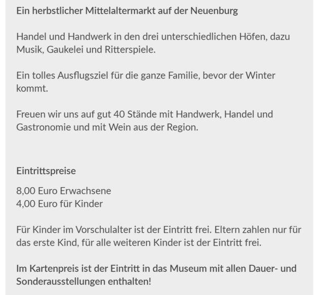Mittelalter auf der Neuenburg Freyburg (Oktober 2021)!