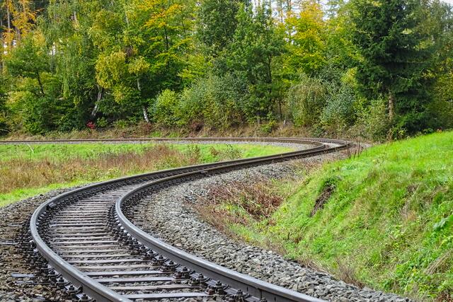 Bahngleise der Selketalbahn zwischen den Haltepunkt Sternhaus - Haferfeld und Mägdesprung