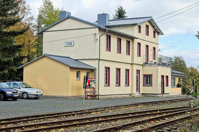 Bahnhof der Selketalbahn, hier befindet sich die seit 1984 bestehende Wendeschleife