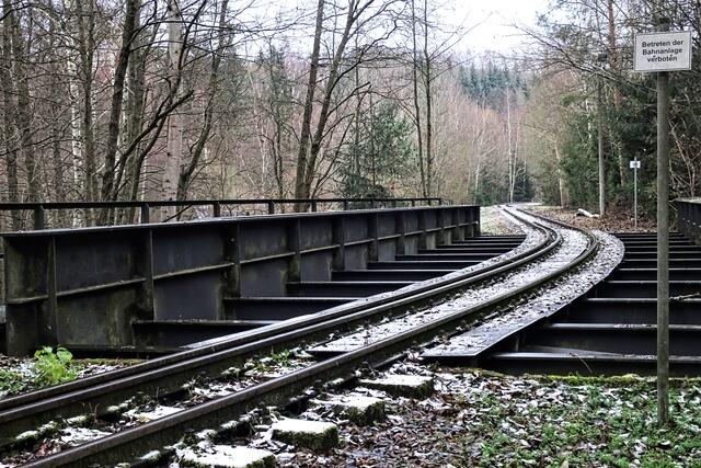 ein stillgelegter Werksanschluss der Selketalbahn