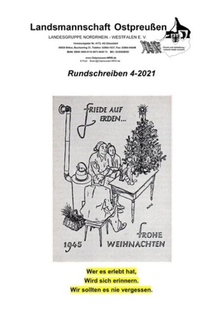 Landsmannschaft Ostpreußen LANDESGRUPPE NRW, Rundschreiben 4-2021 > http://www.ostpreussennrw.de/Info/PDF/LO-NRW-RS-2021-4.pdf | Foto: wie vor
