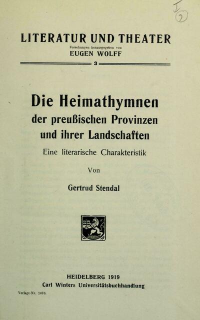 Die Heimathymnen der preußischen Provinzen https://archive.org/details/dieheimathymnend00broc/page/n4/mode/1up | Foto: wie vor