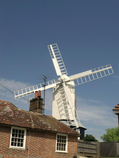 Windmill Hill Mühle in Herstmonceux/Sussex, Südengland.  Diese Mühle wurde im Jahre 1814 erbaut, habe sie bei einem Aufenthalt in der Nähe entdeckt.