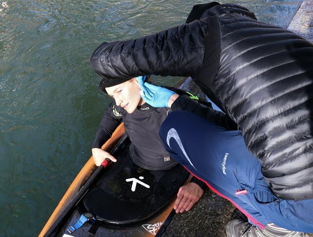 Ricrda Funk beim KLD am Hauptstadtbach und nunmehr schon auf der Insel Réunion zum Warmwasser Lehrgang