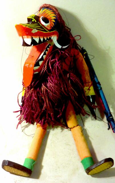 ein Dämon des Kolamspiels in Ceylon