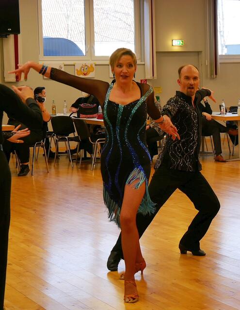 Sybille und Christian Grunick, ertanzten sich Bronze bei den Senioren II B Latein