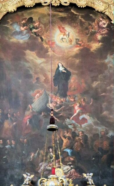 © Bild: CC – Walburgas Verherrlichung | Foto: Bild am Hochaltar der Walburga-Kirche in Eichstätt