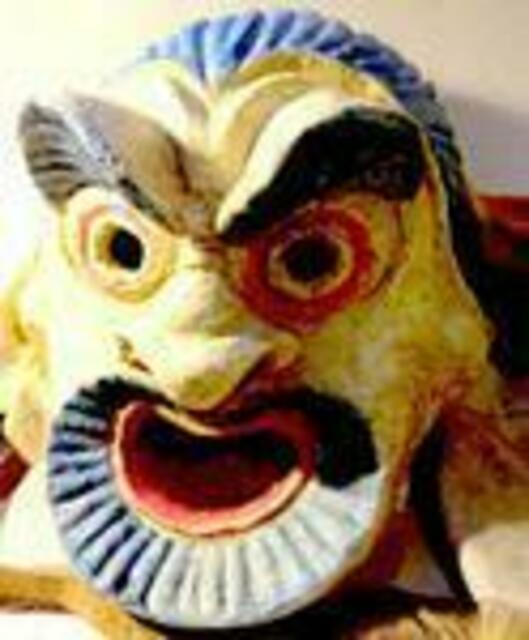 kaschierte Textilmaske griechisches Theater