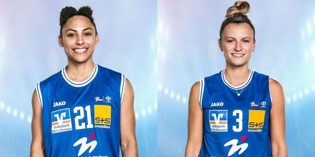 Rachel Arthur (links) und Alex Wilke verlassen den BC Pharmaserv Marburg. Fotos: Laackman/PSL