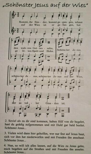 Text und Melodie Wies Lied Schönster Jesus