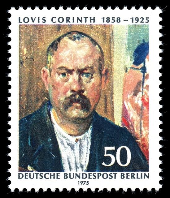Lovis Corinth aus Tapiau ➤ Briefmarke des Jahrgangs 1975 der Deutschen Bundespost Berlin > https://de.wikipedia.org/wiki/Lovis_Corinth#/media/Datei:Stamps_of_Germany_(Berlin)_1975,_MiNr_509.jpg | Foto: wie vor