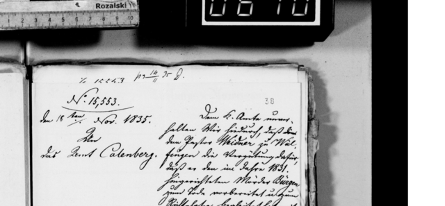 Aktenauszug Archiv Pattensen mit Aktenzeichen