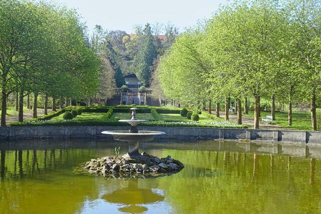 Wasserachse mit den 5 Wasserbassins