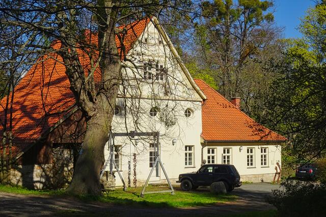 die ehem. Schlossmühle, sie wurde nach einem Brand originalgetreu neu aufgebaut
