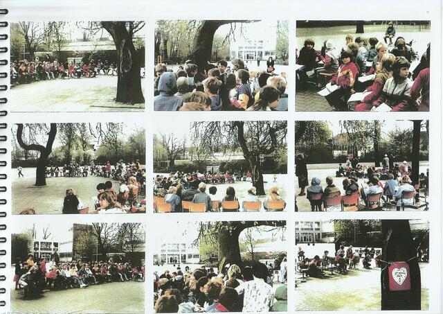 8. Mai 1985: Blick auf den Hof der Schule an der Oslebshauser Heerstraße in Bremen