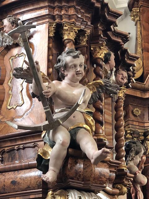 Putto - Detailansicht der Kanzel.