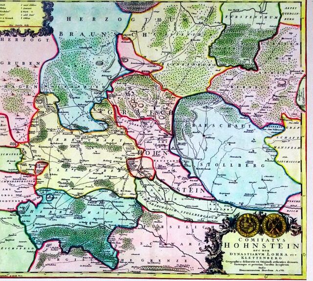 so sah der Harz zur Zeit der Kleinstaaterei aus (Karte Anno 1762)