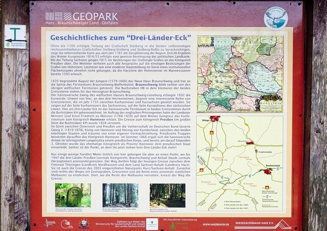 Informationstafel am Drei - Ländereck