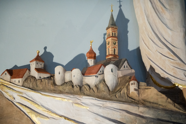 Weihe der Figur der hl. Corona in der Friedberger Stadtpfarrkirche St. Jakob