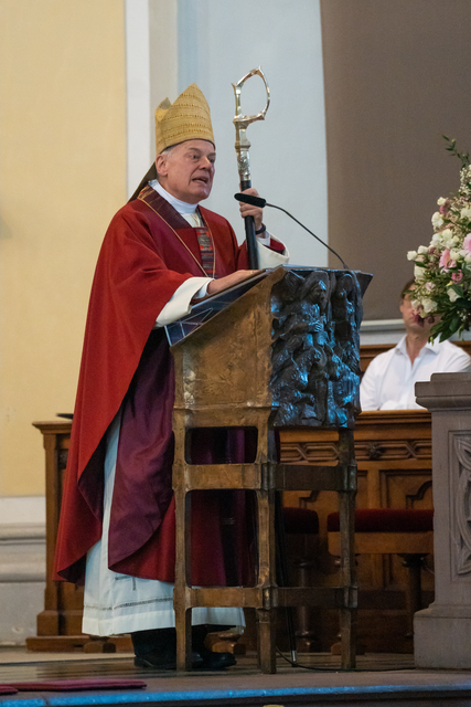 Weihe der Figur der hl. Corona in der Friedberger Stadtpfarrkirche St. Jakob