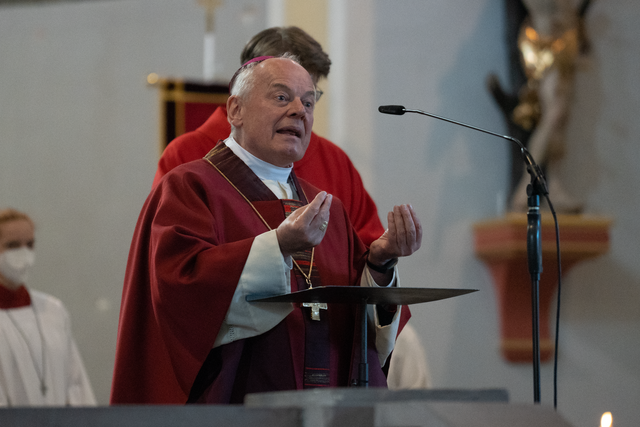 Weihe der Figur der hl. Corona in der Friedberger Stadtpfarrkirche St. Jakob