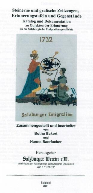 Eckert/Baerfacker: Steinerne und grafische Zeitzeugen, Erinnerungstafeln und Gegenstände &gt; Bielefeld 2011 &gt; https://salzburgerverein.de/angebotsliste/ &gt; Nr. 116 | Foto: Salzburger Verein