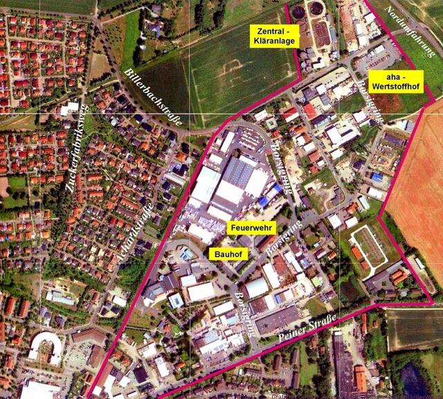 Gewerbegebiet und Baubetriebshof Sehnde.